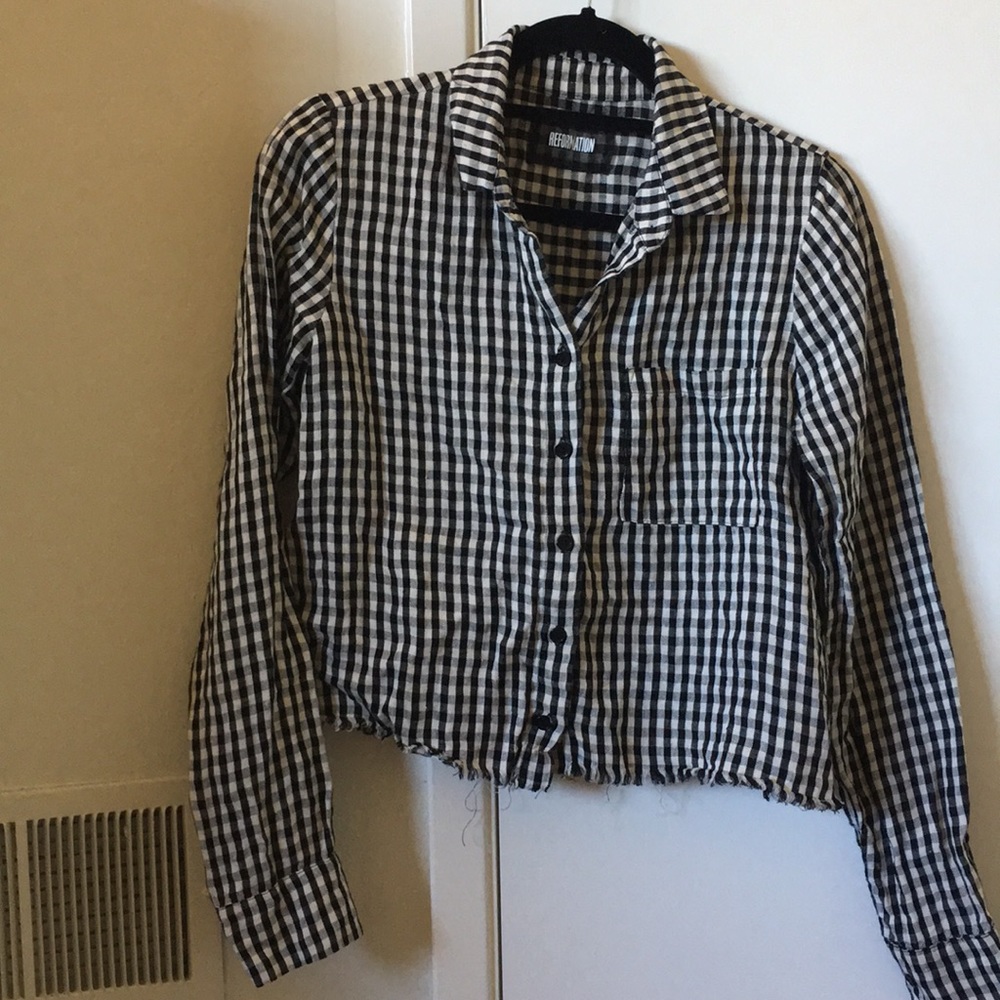 Reformation plaid top